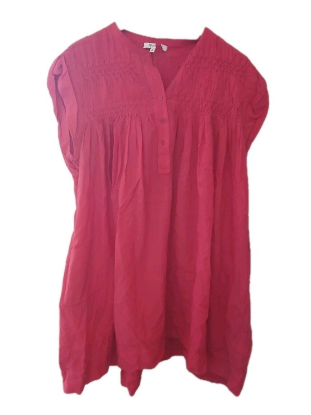 Madewell Embroidered Pleated Mini Dress